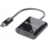 Sonero USB-Audio Konverter Premium, USB-C Stecker auf 2x USB-C Buchse