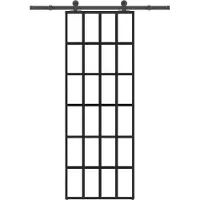 vidaXL Schiebetür mit Beschlag 76x205 cm ESG-Glas & Aluminium