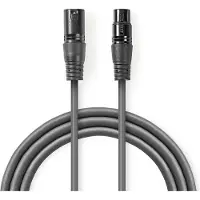 Nedis DMX-Adapterkabel | XLR 3-Pin Stecker | XLR 3-Pin Buchse | Vernickelt | 0.50 m | rund | PVC | D