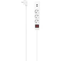 Hama 00223181, 1,4 m, Drinnen, Abgewinkelt, 1,5 mm², Weiß, 3 AC-Ausgänge