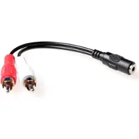 ACT 0,15 meter audio connection cable 1x 3,5 mmm jack male naar 1x 3.5mm stereo jack female - 2x RCA