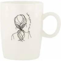 Zusss Tasse Vrouw Handgreep Weiß / Schwarz 500 ml