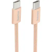 Hama Fabric, 1 m, USB C, USB C, USB 2.0, 0,48 Gbit/s, Orange