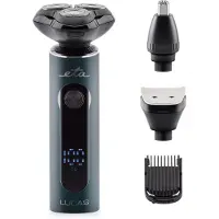 Eta Multifunktionstrimmer "Herrenrasierer Lucas 3-in-1 mit USB-C & Präzisionstrimmer" 4 Aufsätze 3-Kopf-Rasiersystem mit LED-Display & vielseitigem Zubeh