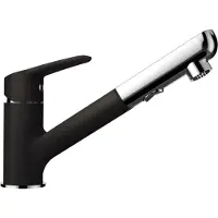 Schock Armatur DAJA in NERO mit schwenkbarem Brauseauslauf / Einhebelmischer / CRISTALITE PLUS