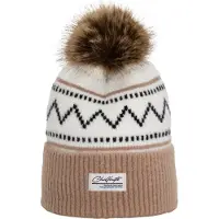 Chillouts Bommelmütze "Ella Hat", Damen, weiß, Obermaterial: 40% Polyacryl, 32% Polyamid, 28% Polyester, Mützen Bommelmütze, mit Kunstfell-Pompon, Norwegermuster
