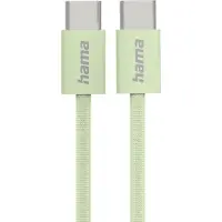 Hama Ladekabel Fabric, USB-C - USB-C, 1m, Nylon, Grün (00201726)