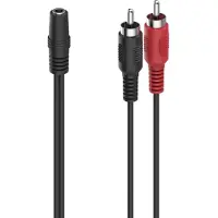 Hama Audio-Adapter, 2 Cinch-Stecker - 3,5-mm-Klinken-Kupplung Stereo