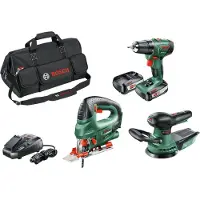 Bosch Powertools PSR 1800 Li-2+ PST 18 Li+ AdvancedOrbit 18 Akku-Maschinen-Set 18.0 V