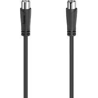 Hama Antennen-Kabel, Koax-Stecker - Koax-Kupplung, 1,5 m, 90 dB, Schwarz