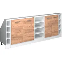 Vicco Dachschrägenschrank-Set Rion, 5er Set, Goldkraft Eiche/Weiß/Weiß