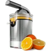 Kitchenbrothers Zitruspresse - Kompakt - Mit Ausgießer und Presshebel - 0.35L - Edelstahl
