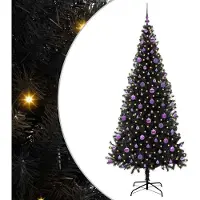 vidaXL Weihnachtsbaum Schwarz 210 cm PVC