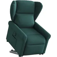 vidaXL Relaxsessel mit Aufstehhilfe Elektrisch Dunkelgrün Stoff