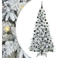 vidaXL Künstlicher klappbarer Weihnachtsbaum Weiß 210 cm PE und PVC