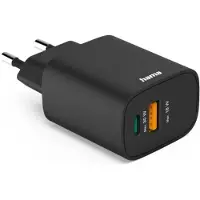 Hama 00201960 Ladegerät für Mobilgeräte Kopfhörer, Powerbank, Smartphone, Tablets Schwarz AC Schnellladung Drinnen