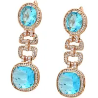 NAEMI Women Earrings in Rose Gold Turquoise | Gr.: onesize