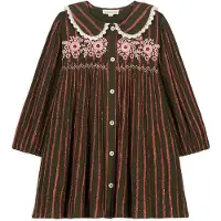 Louise Misha Dress Marlotta Khaki Copper Stripes Größe: 4Y | Kleider Outlet | kids | Braun