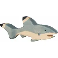 Gollnest & Kiesel Holztiger Holz-Spielfigur, handbemalt, bunt, 20 cm Länge, 2,8 cm Breite, 7,1 cm Höhe