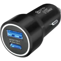 Prio Fast Charge Autoladegerät 30W PD (USB C) + 30W (USB A) schwarz