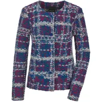 Goldner Elegante Jersey-Jacke mit Karomuster in royalblau / bordeaux / gemustert | Gr.: 48