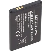 AccuCell Akku passend für Doro 7060, DBS-1350A Li-ion, 3,8V, 1350mAh, 5,1Wh, ca. 53 x 38,5 x 5,6mm
