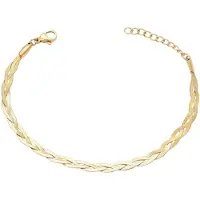 Faina Women Braided Snake Chain Bracelet in Gold | Gr.: onesize