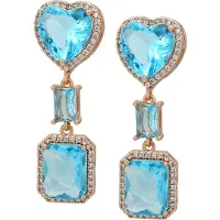 NAEMI Women Earrings in Rose Gold Turquoise | Gr.: onesize