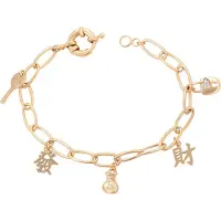 Faina Women Chain Link Bracelet With Charms in Rose Gold | Gr.: onesize