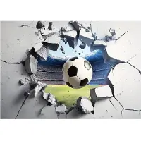 WALLARENA FOTOTAPETE Kinderzimmer Junge 3D Effekt Fußball 400x280