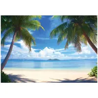 WALLARENA FOTOTAPETE 3D Effekt Strand Meer Palmen Hawaii 250x175