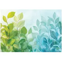 WALLARENA FOTOTAPETE Blätter Grün Blau Wohnzimmer Vlies Tapete 150x105
