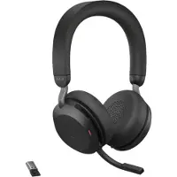 Jabra Evolve2 USB-A MS TEAMS 75 Kabelloses Office-Headset mit Ladestation Schwarz