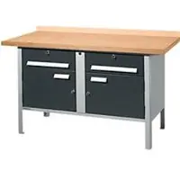 Schäfer Shop Kastenwerkbank PWi 150-0, Buche Multiplexplatte, bis 750 kg, B 1500 x T 700 x H 840 mm, Anthrazit