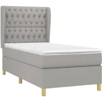 Syfax Boxspringbett mit Matratze Hellgrau 100x200 cm Stoff