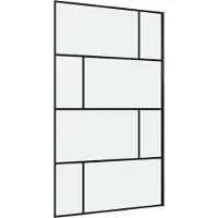 Marwell Duschwand in modernem Design 120 x 195 cm - Trennwand aus Glas mit matt schwarzen Wandprofil - mit Einscheibensicherheitsglas