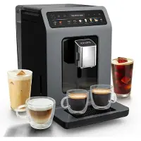 Krups Evidence Hot & Cold EA898GF0, Espressomaschine, 2,5 l, Kaffeebohnen, Eingebautes Mahlwerk, 1450 W, Schwarz, Grau