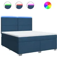 Syfax Boxspringbett mit Matratze Blau 180x200 cm Stoff