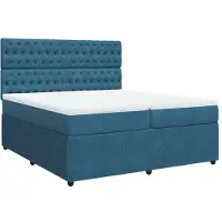 Syfax Boxspringbett mit Matratze Dunkelblau 200x200 cm Samt