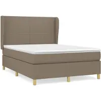 Syfax Boxspringbett mit Matratze Taupe 140x200 cm Stoff
