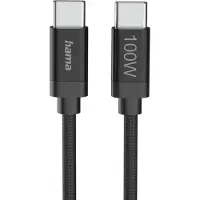 Hama Fabric, 3 m, USB C, USB C, USB 2.0, 0,48 Gbit/s, Schwarz