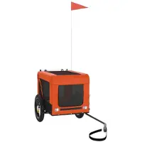 Syfax Fahrradanhänger Hunde Orange und Schwarz Oxford-Gewebe & Eisen