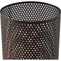 Lux.pro Tischleuchte 'Joelleldsvin' Holz Metall in Mesh-Optik 30 x 14 x 14 cm Schwarz