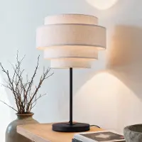 LumenXL Moderne Tischlampe Masa mit Leinenbezug
