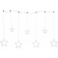 Star Trading Curtain Lights Dew Drop Stars, Leichte Dekorationskette, Silber, Transparent, IP20, 84 Glühbirne(n), LED, 2,1 W