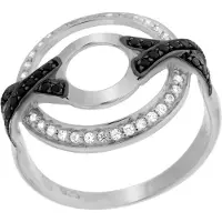 Orphelia Damen-Ring Sterling-Silber 925 – Silber/Schwarz ZR-7095/2