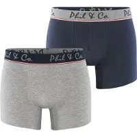 Phil&Co. Retroshorts 2-Pack Jersey in navy grey | Gr.: S