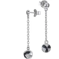 Orphelia 'Sedona' Tropfenohrringe aus 925er Sterlingsilber für Damen - Silber/Schwarz ZO-7332