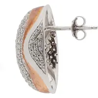 Orphelia Ohrstecker für Damen, 925 Sterlingsilber, Silber/Roségold, ZO-5835