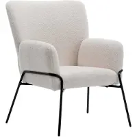 SVITA FREIA Loungesessel - modern mit Armlehne Cocktailsessel gepolstert Stuhl weiß